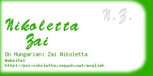 nikoletta zai business card